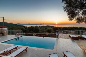 Fiscardo Luxury Stone Villa Alex ,with sunset view!
